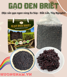 Gạo lứt đen Briêt hữu cơ - Hộp 1kg 