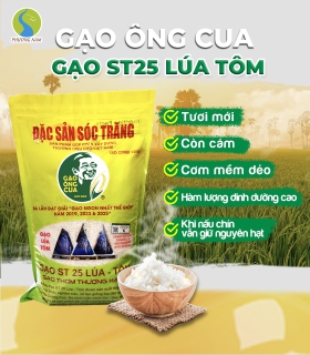 Gạo ST25 (Ông Cua) Lúa Tôm Chính Hãng - Túi 5kg