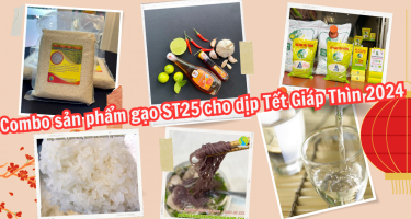 Bộ sản phẩm gạo ST25 - quà Tết thiết thực cho Tết Giáp Thìn 2024 