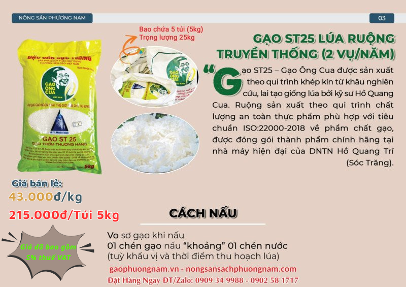 Hình ảnh về Gạo ST25 Lúa Ruộng Truyền Thống - Túi 5kg