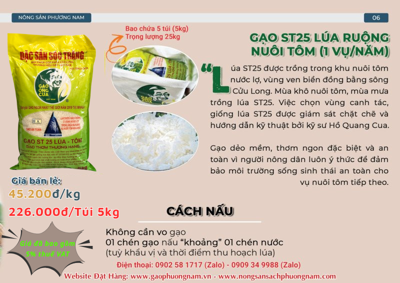 Hình ảnh về Gạo ST25 Lúa Tôm - Túi 5kg
