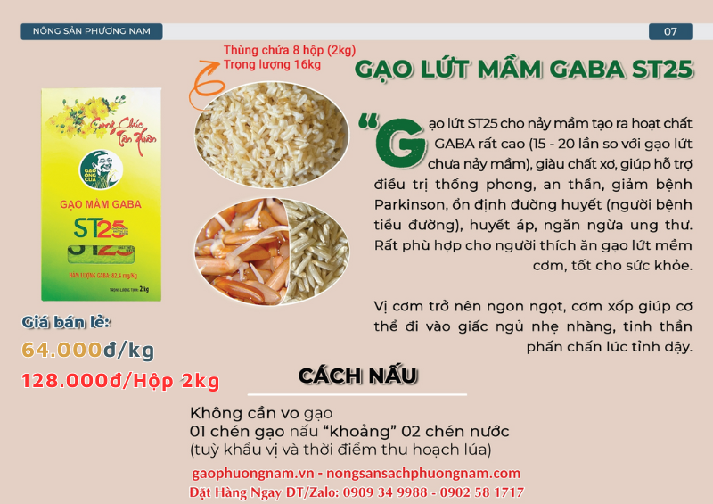 Gạo lứt St25 nảy mầm giàu chất Gaba 