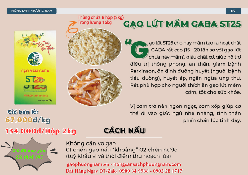 Hình ảnh về Gạo ST25 Mầm Gaba - Hộp 2kg