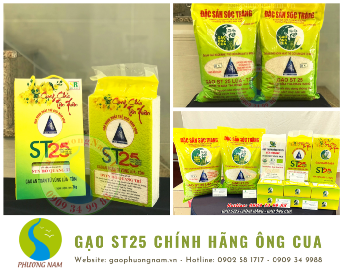 Các sản phẩm gạo ST25 chính hãng từ chú Hồ Quang Cua - gaophuongnam.vn