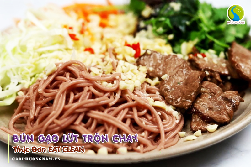 bún gạo lứt trộn chay