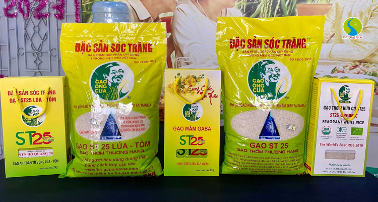 Các sản phẩm Gạo Ông Cua ST25 đang có trên thị trường