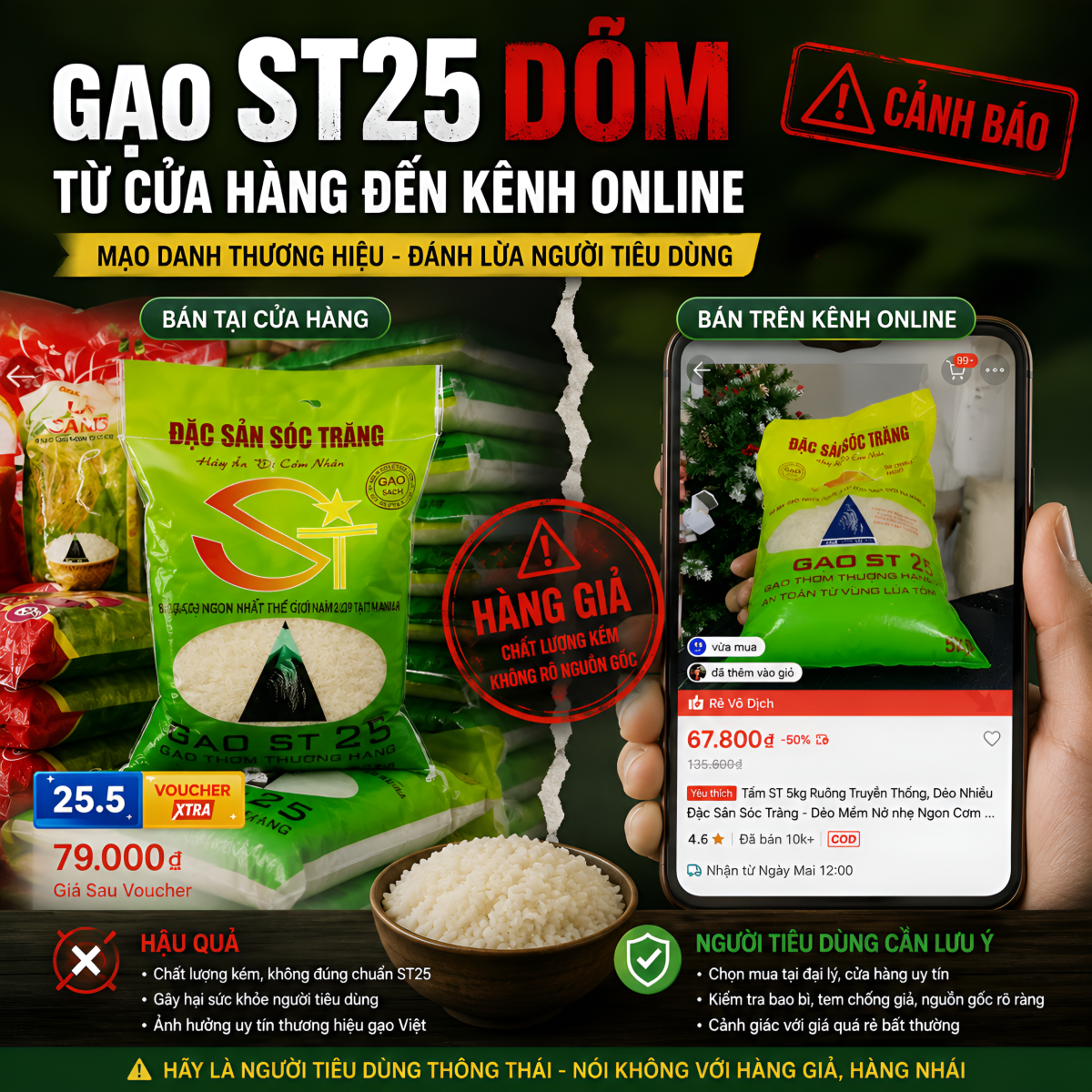 Gạo của tôi bây giờ bị làm giả tá lả ở Việt Nam