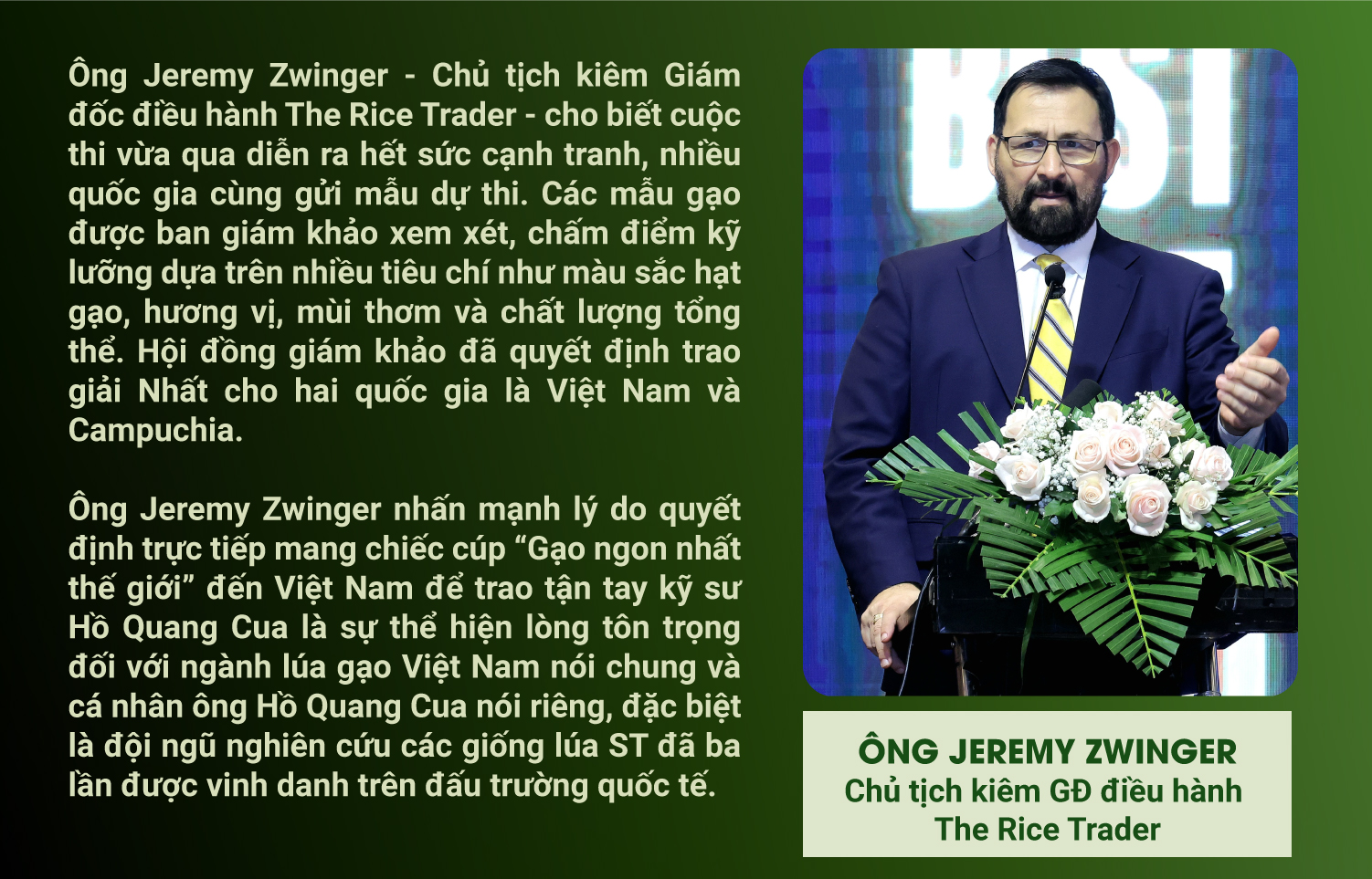  hành trình lai tạo giống lúa đặc sản này, kỹ sư Hồ Quang Cua cho biết, để có được hạt gạo ST25 như ngày nay là cả một quá trình nghiên cứu, chọn tạo kéo dài hơn 30 năm, bắt đầu từ những năm 1990 của thế kỷ trước.