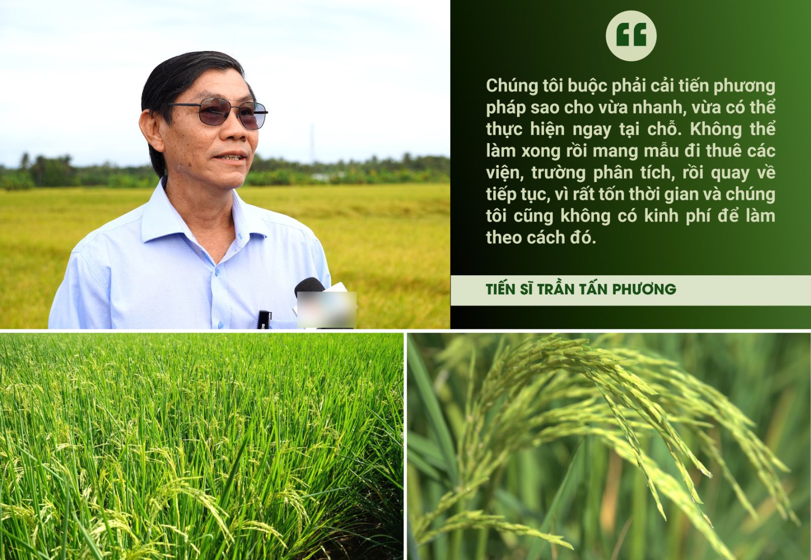 “Chúng tôi buộc phải cải tiến phương pháp sao cho vừa nhanh, vừa có thể thực hiện ngay tại chỗ. Không thể làm xong rồi mang mẫu đi thuê các viện, trường phân tích, rồi quay về tiếp tục, vì rất tốn thời gian và chúng tôi cũng không có kinh phí để làm theo cách đó”, ông Phương nhớ lại.