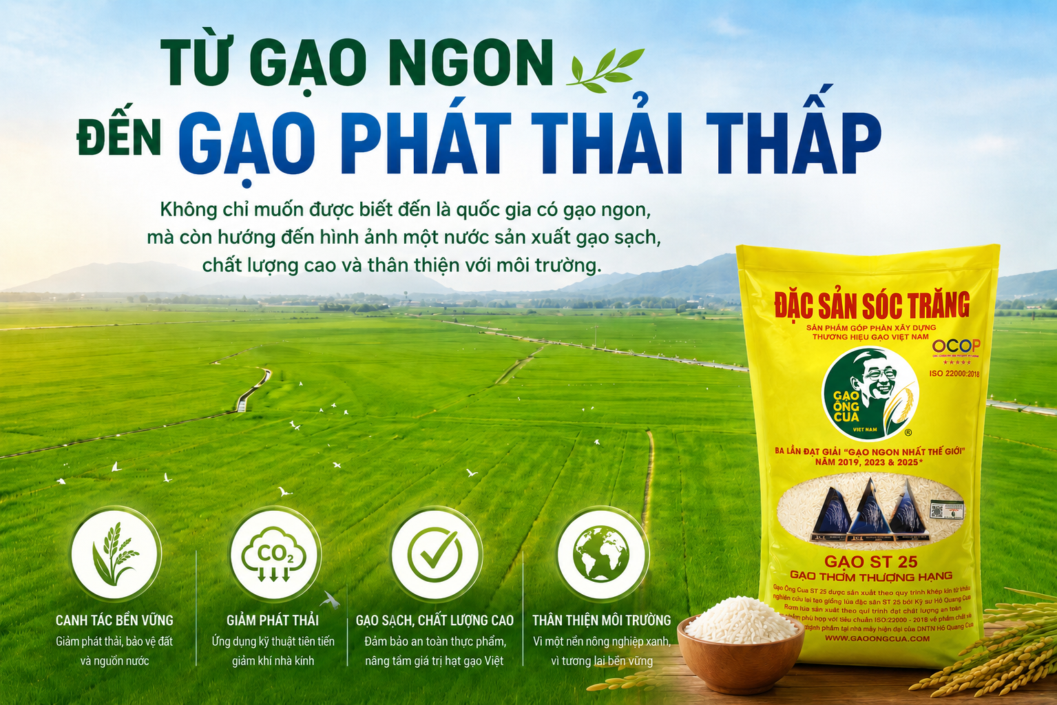 Từ gạo ngon đến gạo phát thải thấp