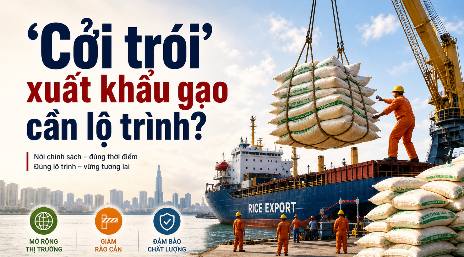 “Cởi trói” xuất khẩu gạo cần lộ trình: Mở cửa thị trường nhưng không thể buông lỏng chất lượng