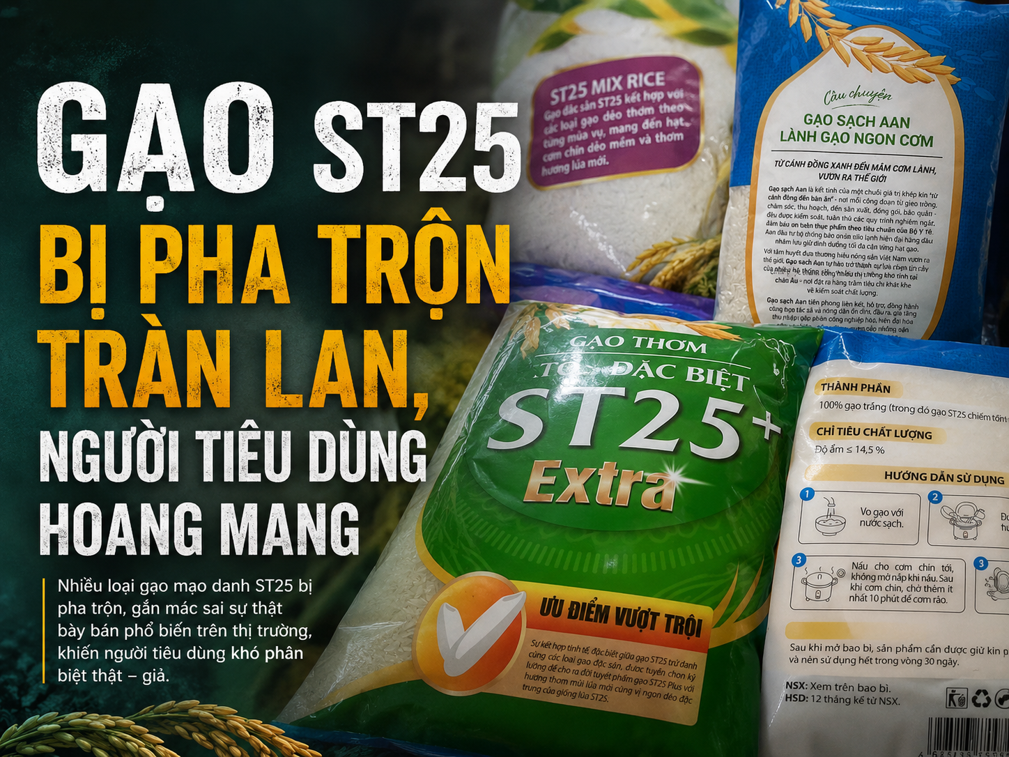 Gạo ST25 bị pha trộn tràn lan, người tiêu dùng hoang mang