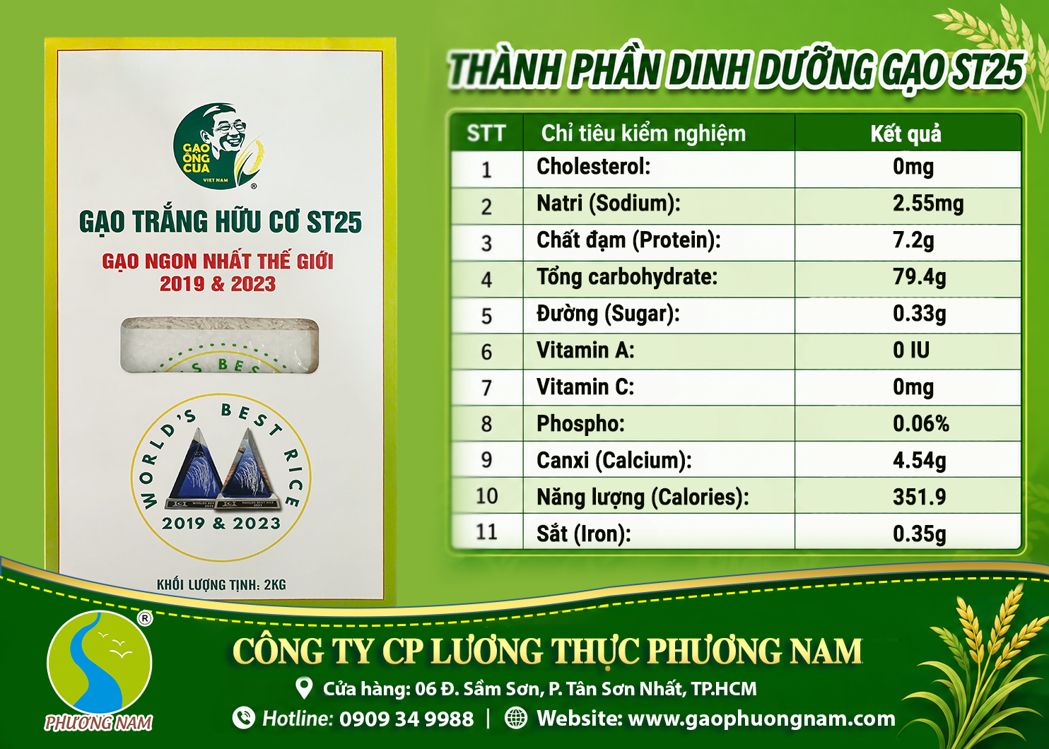 Giá trị dinh dưỡng của Gạo ST25 hữu cơ