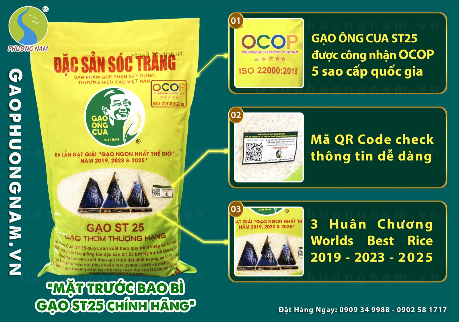 CÁCH PHÂN BIỆT GẠO ST25 CHÍNH HÃNG THẬT GIẢ BẰNG BAO BÌ