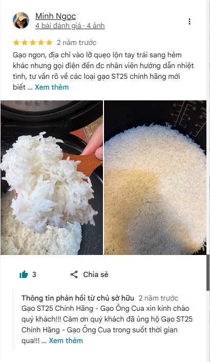 danh gia cua khach hang ve gao st25 chinh hang gao ong cua