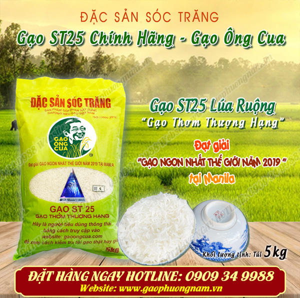 Hình ảnh về Gạo ST25 Lúa Ruộng Truyền Thống - Túi 5kg