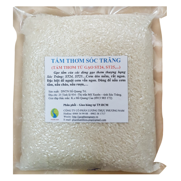 Gạo Tấm ST25-ST24 đóng gói hút chân không 1kg tại CTY CP LT Phương Nam